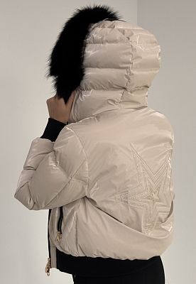 Превью Женская горнолыжная куртка Куртка горнолыжная HIGH SOCIETY Victoria Nebula Cream